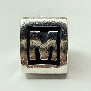 Pandora Retired Alphabet Letter M Charm Sterling Silver ALE Threaded